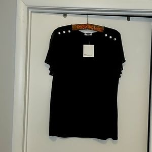 89& Madison Black Party Blouse